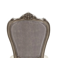 Aria 27 Inch Side Dining Chair Set of 2, Velvet, Antique Platinum Tone - BM312418