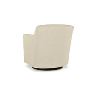 Leena 35 Inch Swivel Accent Chair, Soft Beige Linen Polyester, Reversible - BM312474