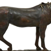 Refi 16 Inch Horse Statuette Figurine, Modern Style, Gold, Dark Brown Resin - BM312499