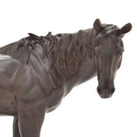 Refi 14 Inch Horse Statuette Figurine, Modern Style Sculpture, Brown Resin - BM312500