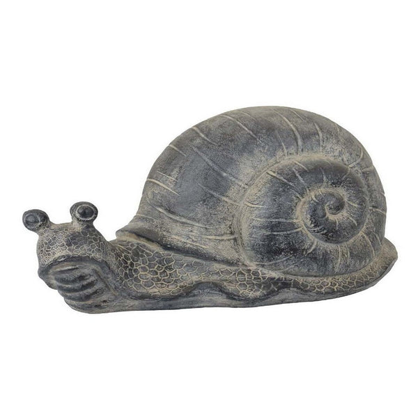 26 Inch Snail Figurine Statuette, Lifelike Design, Gray Resin Finish - BM312545
