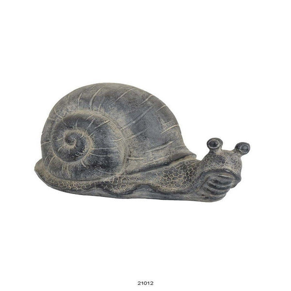 26 Inch Snail Figurine Statuette, Lifelike Design, Gray Resin Finish - BM312545