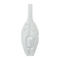 Helly 28 Inch Decorative Vase, Intricate Inset Details, Modern White Resin - BM312549