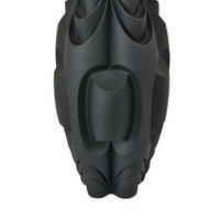 Helly 28 Inch Decorative Vase, Intricate Inset Details, Modern Black Resin - BM312550