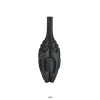 Helly 28 Inch Decorative Vase, Intricate Inset Details, Modern Black Resin - BM312550