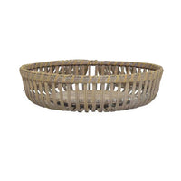 Set of 3 Decorative Baskets, Varying Sizes, Brown Natural Bamboo Fiber - BM312551