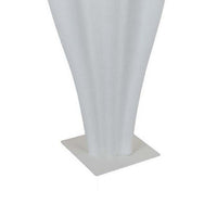 24 Inch Accent Vase, Tulip Design, Square Base, Modern White Resin Finish - BM312554