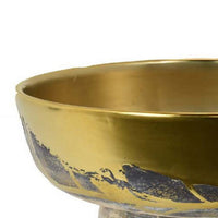 16 Inch Decorative Bowl, Distressed Gold Finish, Modern Aesthetic, Ceramic - BM312559