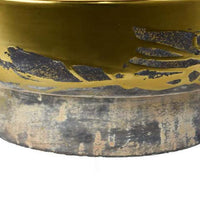 16 Inch Decorative Bowl, Distressed Gold Finish, Modern Aesthetic, Ceramic - BM312559