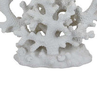 18 Inch Coral Sea Grass Tabletop Decor, Solid Base, White Resin Finish - BM312593