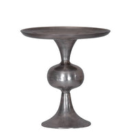 Ria 14 Inch Cake Stand, Solid Round Top, Pedestal Base, Silver Aluminum - BM312609