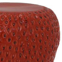 Oriha 18 Inch Plant Stand Garden Stool, Strawberry, Dotted, Red Ceramic - BM312663