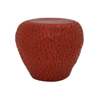 Oriha 18 Inch Plant Stand Garden Stool, Strawberry, Dotted, Red Ceramic - BM312663