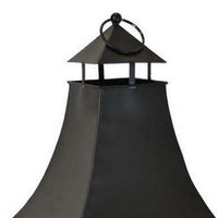 34 Inch Tabletop Decorative Lantern, Wood Frame, Glass Doors, Brown, Black - BM312689