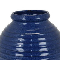 Kohl 15 Inch Decorative Vase, Pot Shape, Ceramic, Blue and Brown Finish - BM312694