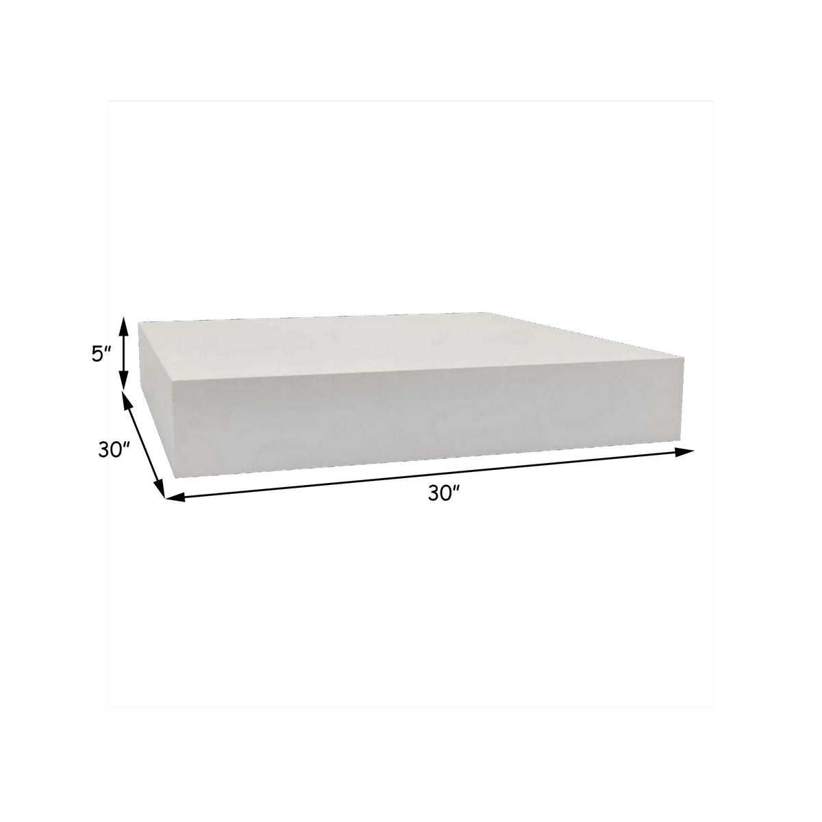 30 Inch Square Display Platform, Thick Wooden Durable Riser, White Finish - BM312703