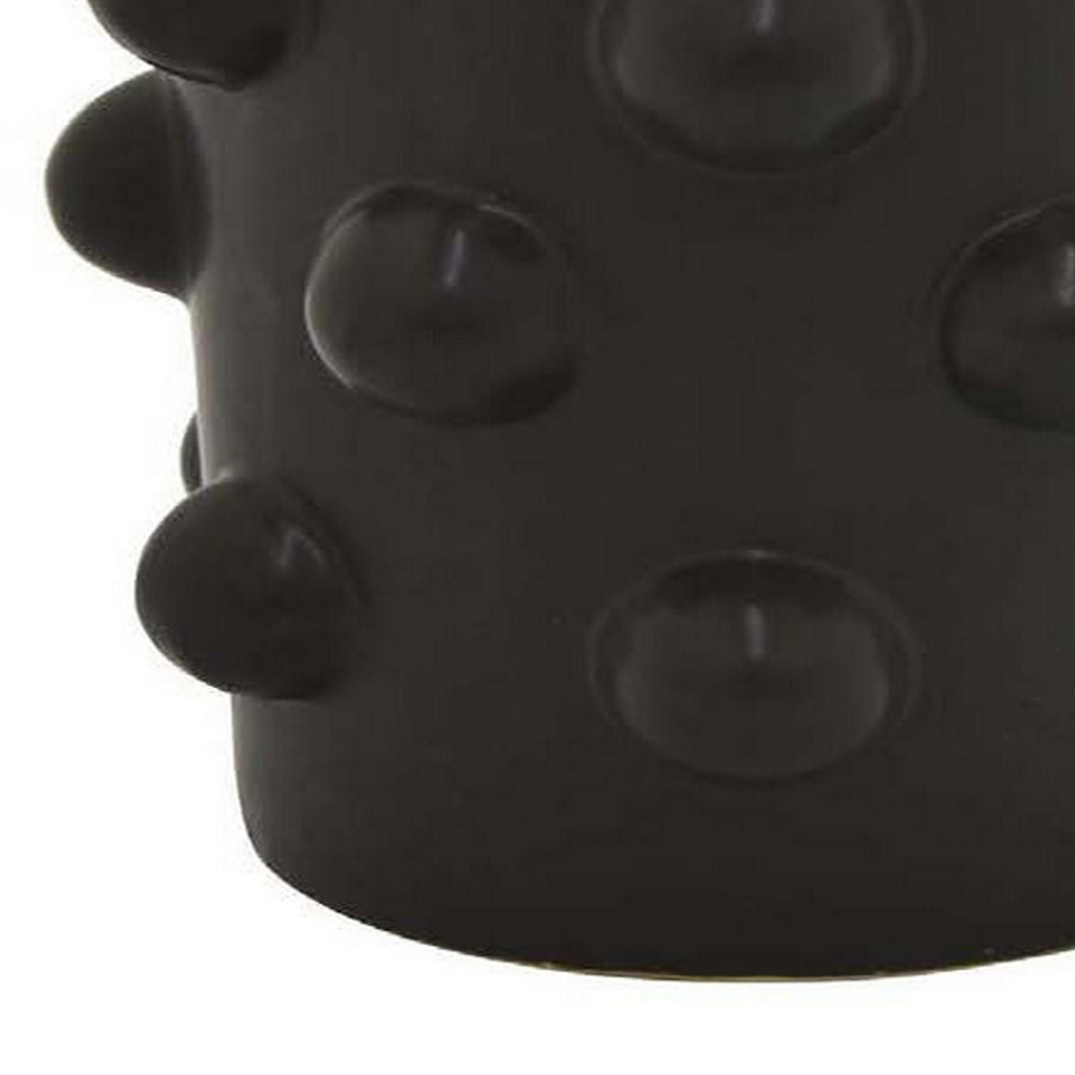 15 Inch Flower Vase, 3D Bubble Pattern, Ceramic Container, Black Finish - BM312705