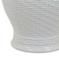 Bryan 13 Inch Temple Ginger Jar with Lid, Pristine White Ceramic Finish - BM312723