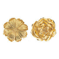 Dazzle 11, 12 Inch Floral Hanging Wall Accent Set of 2, 3 Dimensional, Gold - BM312725