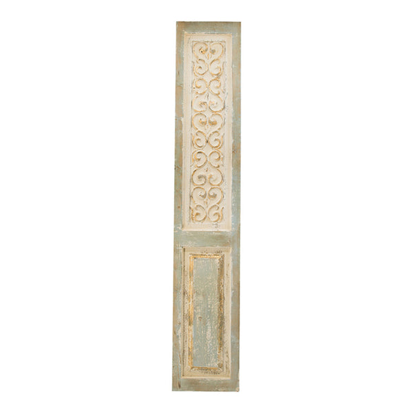 79 Inch Tall Decorative Carved Wood Panel Wall Art, Fir Wood, Beige, Gray - BM312728