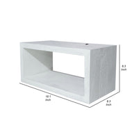 18 Inch Rectangular Wall Shelf, Acacia Wood Frame, White Washed Finish - BM312734