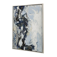 36 x 47 Framed Handpainted Wall Art, Rectangular Multicolor Cerulean Seas - BM312737