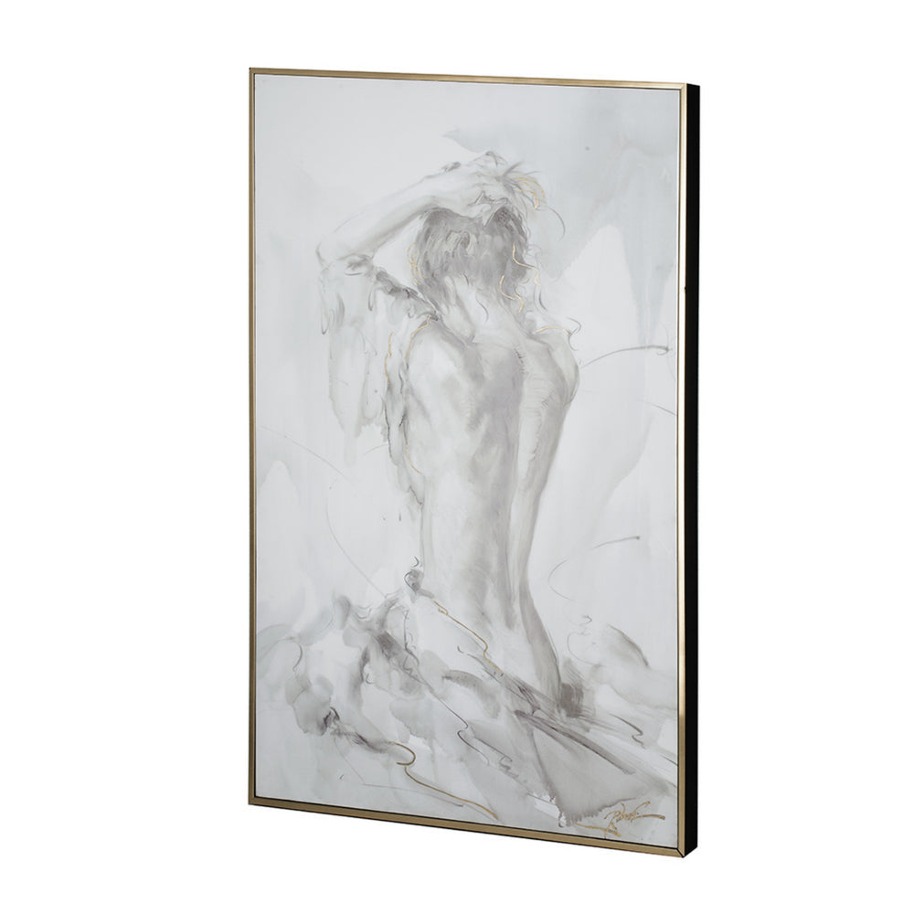 Tia 33 x 49 Hanging Wall Art Portrait Set of 2, Gray Feminine Figure Sketch - BM312743