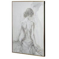 Tia 33 x 49 Hanging Wall Art Portrait Set of 2, Gray Feminine Figure Sketch - BM312743