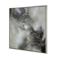 39 x 39 Stormy Skies Framed Handpainted Wall Art, Square, Canvas, Gray  - BM312750