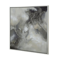 39 x 39 Stormy Skies Framed Handpainted Wall Art, Square, Canvas, Gray  - BM312750