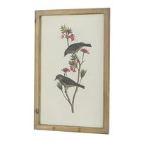 16 x 24 Bird Framed Wall Art Print Set of 4, Wood, Vintage Gray and White - BM312751