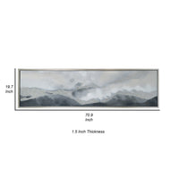 20 x 71 Framed Handpainted Wall Art, Landscape Abstract Design, Soft Gray - BM312753