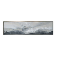 20 x 71 Framed Handpainted Wall Art, Landscape Abstract Design, Soft Gray - BM312753