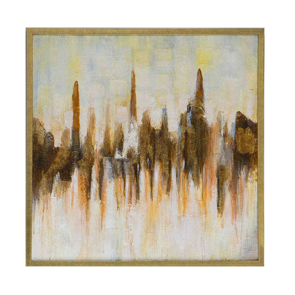 39 x 39 Abstract Wall Art, Haindpainted Decor, Brown Canvas Painting - BM312763