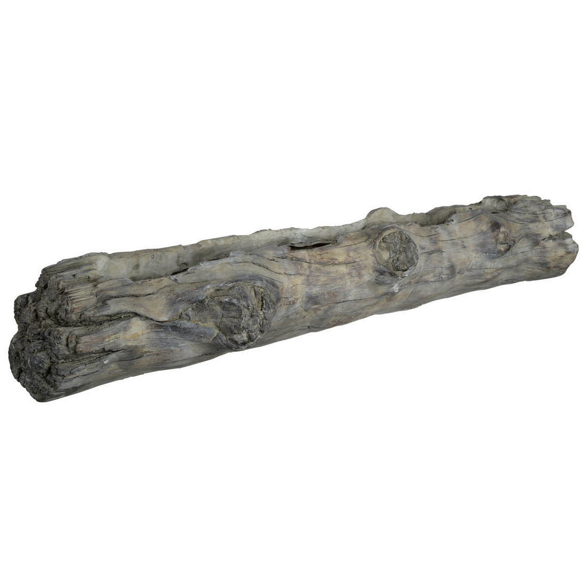 28 Inch Wall Shelf, Tree Trunk Design Home Decor, Gray Polyresin Finish - BM312764