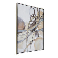 Bny 35 x 47 Abstract Wall Art Print, Watercolor Oil Painting, Brown, Silver - BM312781