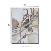 Bny 35 x 47 Abstract Wall Art Print, Watercolor Oil Painting, Brown, Silver - BM312781