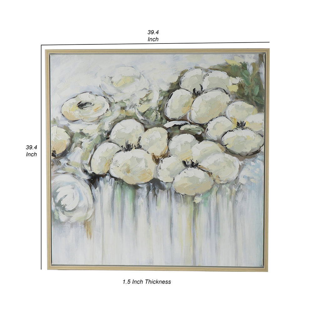 Rioni 39 x 39 Floral Wall Art Print, Handpainted Abstract Oil Painting - BM312782