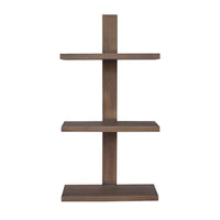 Firy 37 Inch Set of 2 Hanging Shelves, 3 Tiers, Natural Waru Wood Finish - BM312784