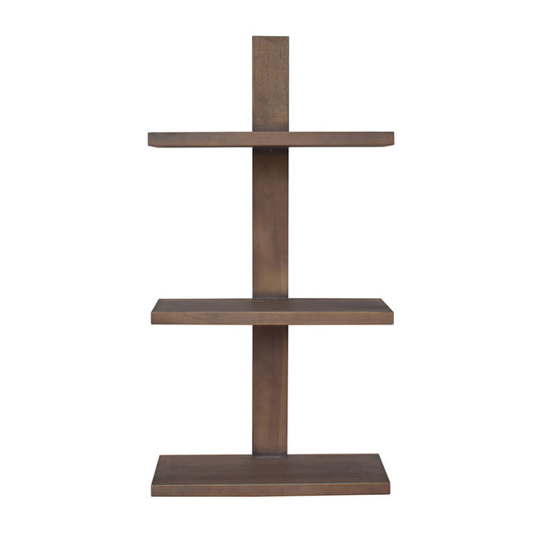 Firy 37 Inch Set of 2 Hanging Shelves, 3 Tiers, Natural Waru Wood Finish - BM312784