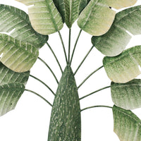 32 Inch Metal Banana Leaf 3D Wall Decoration, Green and White Tones - BM312793