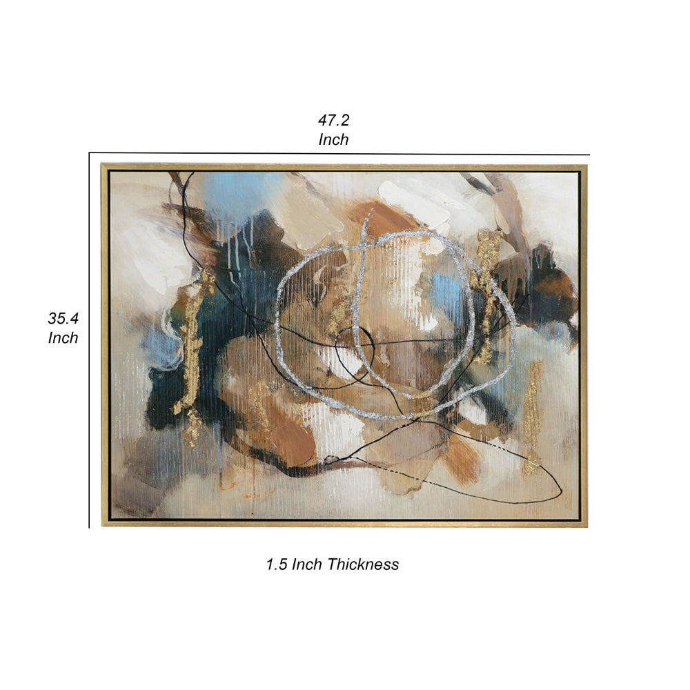 35 x 47 Framed Wall Art, Abstract Whirlwind Print, Modern Brown, White - BM312794