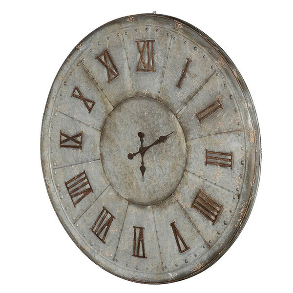 Vas 39 Inch Round Clock, Oversized Vintage Style, Matted Bronze Tin Tone - BM312805