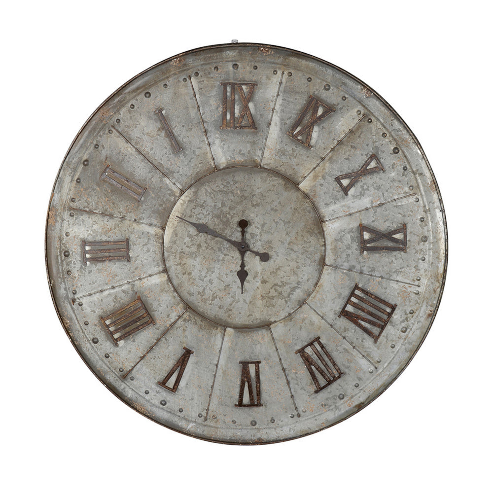 Vas 39 Inch Round Clock, Oversized Vintage Style, Matted Bronze Tin Tone - BM312805