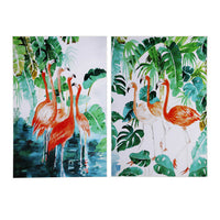 32 x 48 Set of 2 Framed Wall Art, Botanical Flamingo Print, Green, White - BM312808