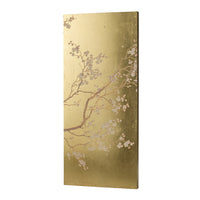 Tim 47 Inch Tall Wall Art Set of 2, Divided Floral Design, Gold, Brown - BM312827