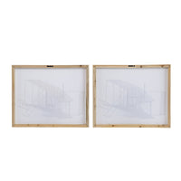 16 x 20 Wall Art Set of 2, Traditional Vintage Plane Design, White, Gray - BM312847