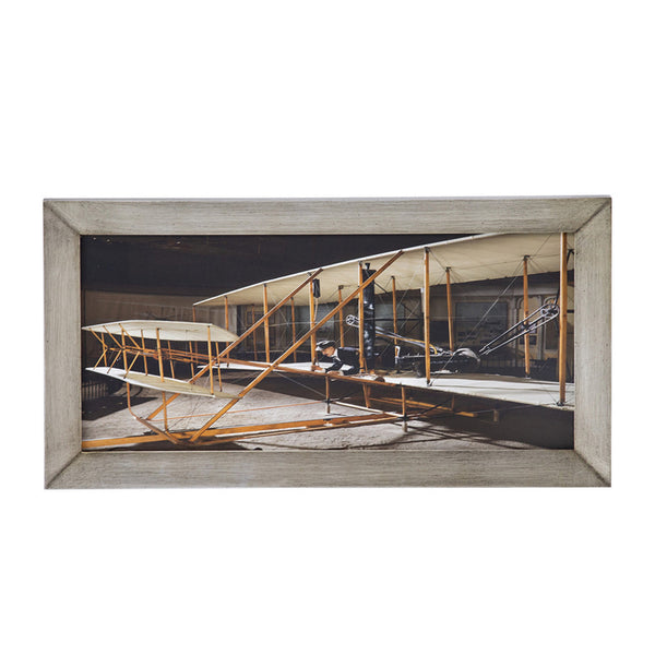 16 x 30 Wall Art, Traditional Vintage Plane Design, Canvas, Brown, Black - BM312850