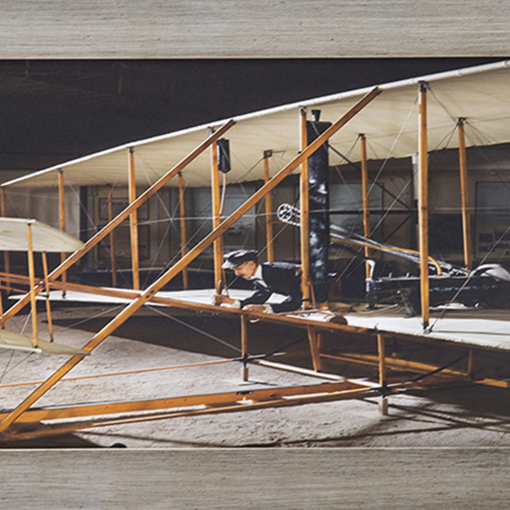 16 x 30 Wall Art, Traditional Vintage Plane Design, Canvas, Brown, Black - BM312850