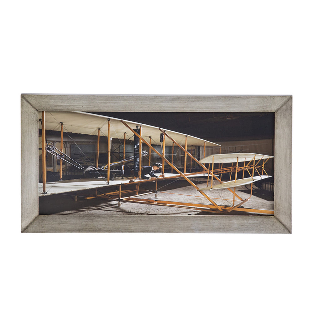 16 x 30 Wall Art, Traditional Vintage Plane Design, Canvas, Brown, Black - BM312850